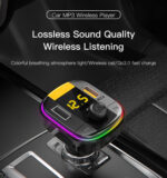 Y45 Fast charging Smart Dual USB Ports Vehicle Charger FM Transmitter Mp3 Multi Function Car Charger - Image 6