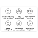 WB49 One-touch Locking With Carabiner High Sealing Sensitive Touch Screen Transparent Waterproof Bag - Image 3