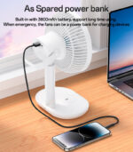 YF16 5 Stages Of Speed With Wireless Charging Plate Functional Table Using Mini Fan - Image 10