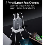 YC143 Yesido GaN 140W Fast Charging 4 Ports Output Support Charging Laptop US Charger - Image 4