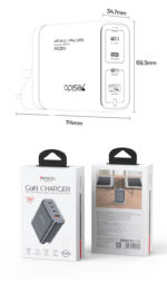 YC143 Yesido GaN 140W Fast Charging 4 Ports Output Support Charging Laptop US Charger - Image 7