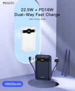 YP28 10000mAh Power Bank | Dual USB QC3.0 18W Port PD type-C 22.5W Port Power Bank - Image 6