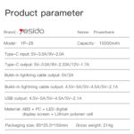 YP28 10000mAh Power Bank | Dual USB QC3.0 18W Port PD type-C 22.5W Port Power Bank - Image 8