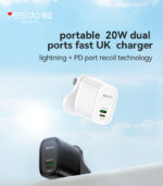 YC43 20W Fast Charging Home Charger(Type-C + Lightning Port) - Image 6