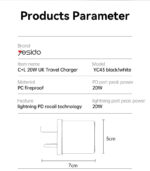 YC43 20W Fast Charging Home Charger(Type-C + Lightning Port) - Image 8