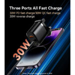 YC51 30W Fast Charging Home Charger | USB-A and Type-C and Lightning Port Charger Adapter - Image 3