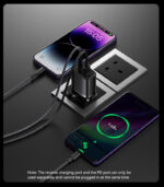 YC51 30W Fast Charging Home Charger | USB-A and Type-C and Lightning Port Charger Adapter - Image 12