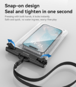 WB49 One-touch Locking With Carabiner High Sealing Sensitive Touch Screen Transparent Waterproof Bag - Image 9