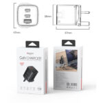 YC84 Low Temperatures 65W Fast Charging 2 USB-C & USB-A Three-port UK GaN Fast Charger - Image 5