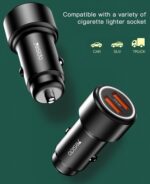 Y43 36W Dual Qc 3.0 Car Super Fast Usb Charger Dual Quick 2 Port Usb Car Charger Adapter - Image 11