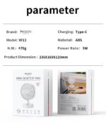 YF12 Rapid Cooling 7 Fan Blades 10 Stages Of Speed Infinite adjustment Table Using 6 Inches Mini Fan - Image 8