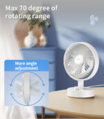 YF12 Rapid Cooling 7 Fan Blades 10 Stages Of Speed Infinite adjustment Table Using 6 Inches Mini Fan - Image 10