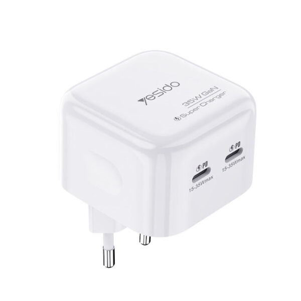 YC38 High Quality Universal Travel Dual PD 35w GaN Fast Charging Wall Plug Tablet Phone Charger