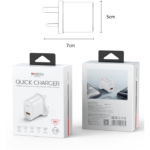 YC85C Overspeed Fast Charge Fireproof Material QC18W Single A UK Charger With A To C Cable - Image 5