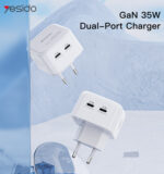 YC38 High Quality Universal Travel Dual PD 35w GaN Fast Charging Wall Plug Tablet Phone Charger - Image 6
