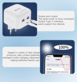 YC38 High Quality Universal Travel Dual PD 35w GaN Fast Charging Wall Plug Tablet Phone Charger - Image 9