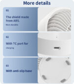 YF12 Rapid Cooling 7 Fan Blades 10 Stages Of Speed Infinite adjustment Table Using 6 Inches Mini Fan - Image 14