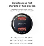Y51 Car Charger | QC 18W USB 2Ports Fast Charging Car Charger - Image 9