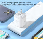 YC30 White EU/UK Plug PD 20W Type-C Fast Charging Adapter Charger For Mobile Phone - Image 12