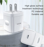 YC30 White EU/UK Plug PD 20W Type-C Fast Charging Adapter Charger For Mobile Phone - Image 16