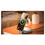 DS26 15W Wireless Fast Charging With Nightlight Foldable Design 3 in1 Desktop Stand Wireless Charger - Image 4
