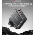 YC95 GaN PD100W Fast Charging Smaller Size 2*USB-C & USB-A Three Ports UK Standard Charger - Image 2