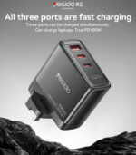 YC95 GaN PD100W Fast Charging Smaller Size 2*USB-C & USB-A Three Ports UK Standard Charger - Image 6