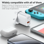 YC85C Overspeed Fast Charge Fireproof Material QC18W Single A UK Charger With A To C Cable - Image 16
