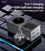 MC36 AC&2*TC&2*USB 5 In 1 European Standard Fireproof PC 65W+2500W GaN Fast Charging Power Socket - Image 6