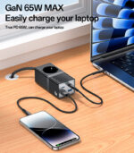 MC36 AC&2*TC&2*USB 5 In 1 European Standard Fireproof PC 65W+2500W GaN Fast Charging Power Socket - Image 10