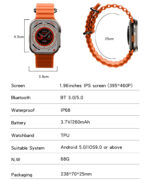 IO19 HD Big Screen Health Monitor Sport Fitness Digital Smart Watch | Phone Smart Watches - Image 8