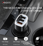 Y46 3 USB Ports Multifunction DC Fast QC Charging Station Car Charger - Image 5