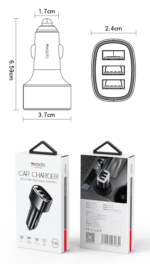 Y46 3 USB Ports Multifunction DC Fast QC Charging Station Car Charger - Image 6
