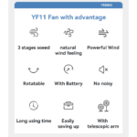 YF11 Three-speed Wind With Big Battery Retractable And Foldable No noisy Floor/Table Using Fan - Image 3