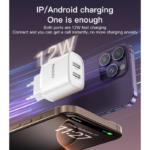 YC72 12W 2*USB-A Dual-port Fast Charging Small And Portable Safety Protection EU Plug Travel Charger - Image 3