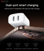 YC72 12W 2*USB-A Dual-port Fast Charging Small And Portable Safety Protection EU Plug Travel Charger - Image 6