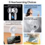 YF15 3-speed Infinitely Variable With 1200mAh Battery Removable Design Small Fan With Phone Holder - Image 3