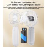 YF15 3-speed Infinitely Variable With 1200mAh Battery Removable Design Small Fan With Phone Holder - Image 4