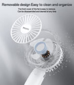 YF15 3-speed Infinitely Variable With 1200mAh Battery Removable Design Small Fan With Phone Holder - Image 14