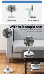YF11 Three-speed Wind With Big Battery Retractable And Foldable No noisy Floor/Table Using Fan - Image 11