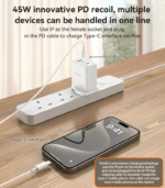 YC89 Three-Port Quick Punch A+C+L 65W Fast Charging UK Spec GaN Charger With C To L Cable - Image 11