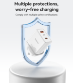 YC89 Three-Port Quick Punch A+C+L 65W Fast Charging UK Spec GaN Charger With C To L Cable - Image 14