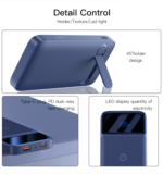 YP27 10000mAh Power Bank | Dual USB QC3.0 18W Port PD type-C 22.5W Port 15W Wireless Port Power Bank - Image 10