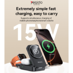 DS27 15W Wireless Fast Charging Multiple Protections Foldable Design 3-in-1 Desktop Wireless Charger - Image 3