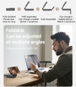 DS27 15W Wireless Fast Charging Multiple Protections Foldable Design 3-in-1 Desktop Wireless Charger - Image 10