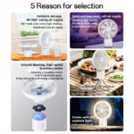 YF13 Four Gears Adjustable Detachable Design Comes With LED Ambient Light Multi Scene Fan - Image 3
