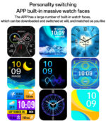 IO22 1.83 Inch Big Screen Real-time Message Notification Health Detection BT Smart Call Watch - Image 20