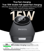 DS27 15W Wireless Fast Charging Multiple Protections Foldable Design 3-in-1 Desktop Wireless Charger - Image 13