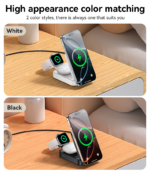 DS27 15W Wireless Fast Charging Multiple Protections Foldable Design 3-in-1 Desktop Wireless Charger - Image 19