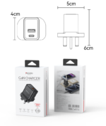 YC83 PD 30W + QC 18W Fast Charging GaN USB-C & USB-A Dual-port UK Plug Fast Charger - Image 7
